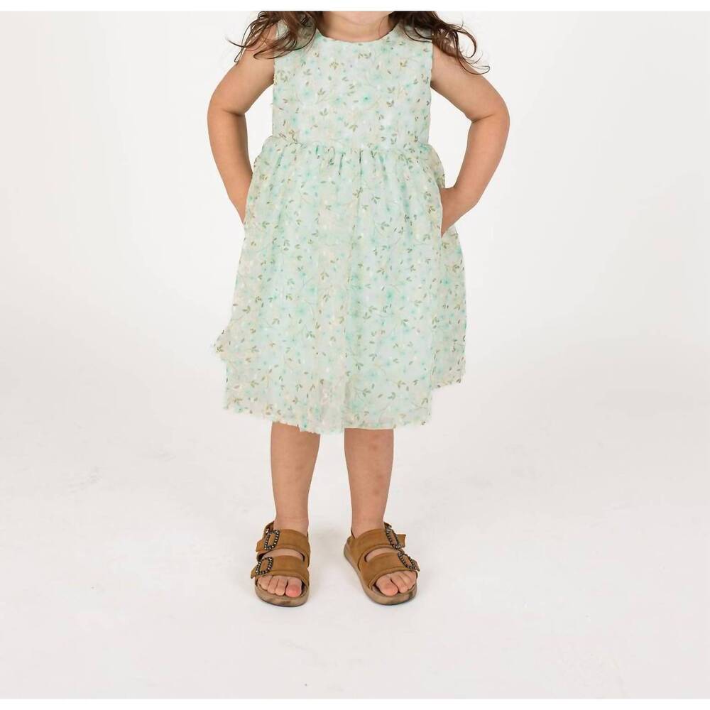 NEW POPATU baby girl's and little girl's sleeveless floral dress in mint